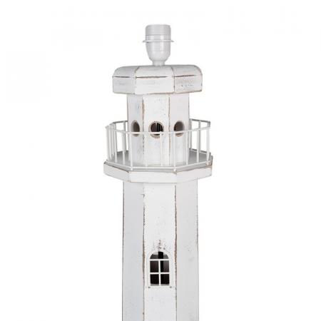 Clayre & Eef Stehlampe Leuchtturm 23x23x140 cm Weiß Holz