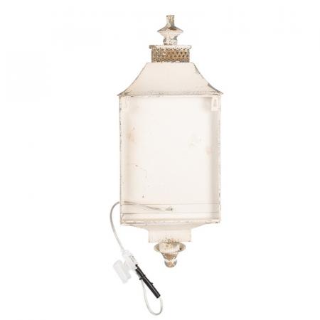 Clayre & Eef Wandleuchte 25x17x62 cm Beige Eisen Glas Wandlampe