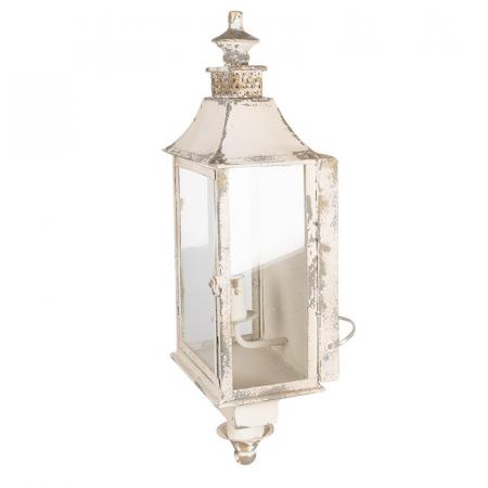 Clayre & Eef Wandleuchte 25x17x62 cm Beige Eisen Glas Wandlampe