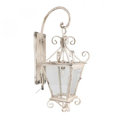 Clayre & Eef Wandleuchte 31x39x79 cm Beige Eisen Glas Wandlampe