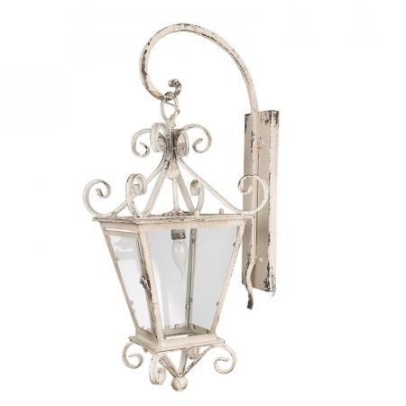 Clayre & Eef Wandleuchte 31x39x79 cm Beige Eisen Glas Wandlampe
