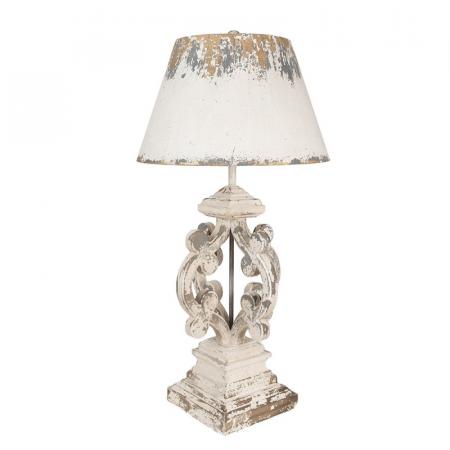 Clayre & Eef Tischlampe Ø 40x79 cm Beige Grau Eisen Schreibtischlampe