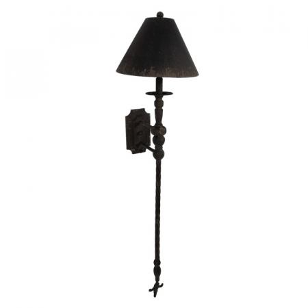 Clayre & Eef Wandleuchte 31x32x117 cm Schwarz Braun Eisen Wandlampe