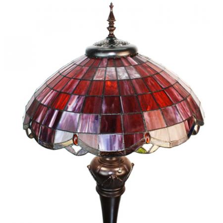 Clayre & Eef Tiffany Stehlampe 166 cm Rot Glas Kunststoff Stehleuchte