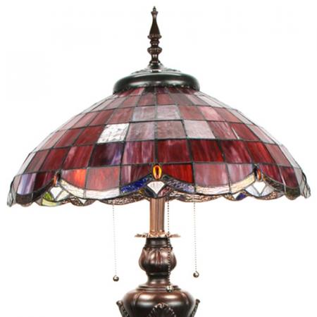 Clayre & Eef Tiffany Stehlampe 166 cm Rot Glas Kunststoff Stehleuchte