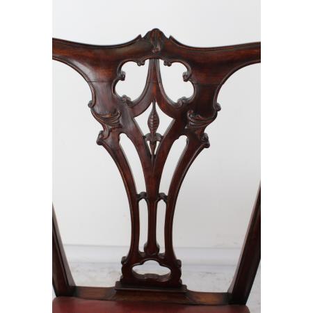 Edwardianischer Schreibtischstuhl aus Mahagoni/ Chippendale-Stil