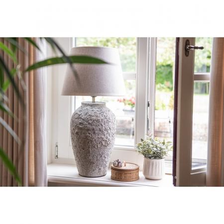 Clayre & Eef Tischlampe Ø 35x68 cm Grau Terrakotta Schreibtischlampe