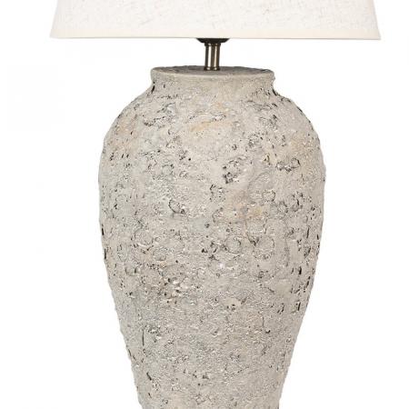 Clayre & Eef Tischlampe Ø 35x68 cm Grau Terrakotta Schreibtischlampe