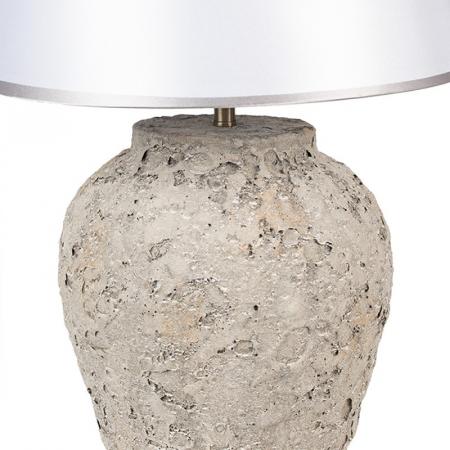 Clayre & Eef Tischlampe Ø 35x59 cm Grau Terrakotta Schreibtischlampe