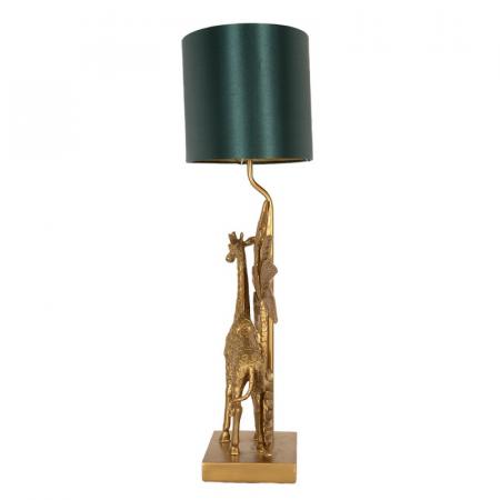 Clayre & Eef Tischlampe Giraffe 33x20x67 cm  Goldfarbig Grün Kunststoff Schreibtischlampe