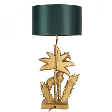 Clayre & Eef Tischlampe Giraffe 33x20x67 cm  Goldfarbig Grün Kunststoff Schreibtischlampe