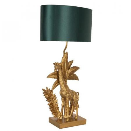Clayre & Eef Tischlampe Giraffe 33x20x67 cm  Goldfarbig Grün Kunststoff Schreibtischlampe