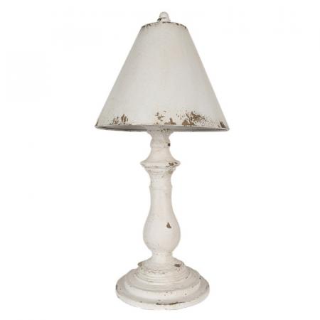 Clayre & Eef Tischlampe Ø 26x55 cm Weiß Eisen Schreibtischlampe