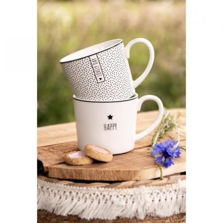 Clayre & Eef Tasse 275 ml Weiß Keramik Stern Trinkbecher