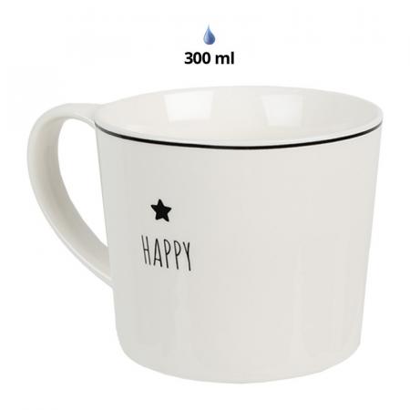Clayre & Eef Tasse 275 ml Weiß Keramik Stern Trinkbecher