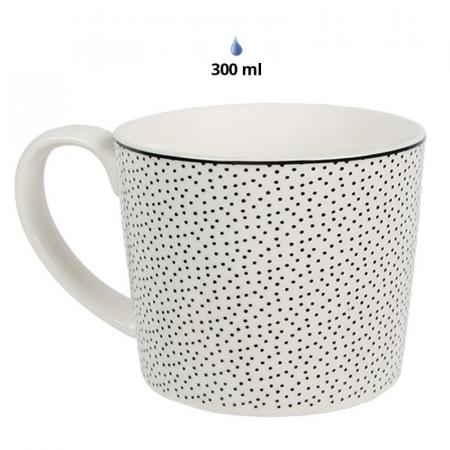 Clayre & Eef Tasse 275 ml Weiß Keramik Punkte