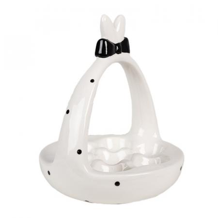 Clayre & Eef Eierschale Ø 16x19 cm Weiß Schwarz Keramik