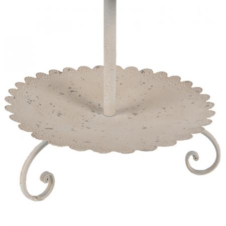 Clayre & Eef 2-stöckige Etagere Ø 32x51 cm Beige Eisen Vögel Rund