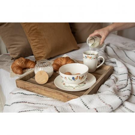 Clayre & Eef Dekoration Serviertablett 38x38x4 cm Braun Holz Quadrat