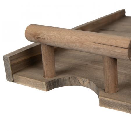Clayre & Eef Dekoration Serviertablett 47x23x9 cm Braun Holz