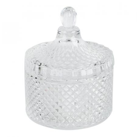 Clayre & Eef Glastopf Ø 10x25 cm Transparant Glas Topf mit Deckel