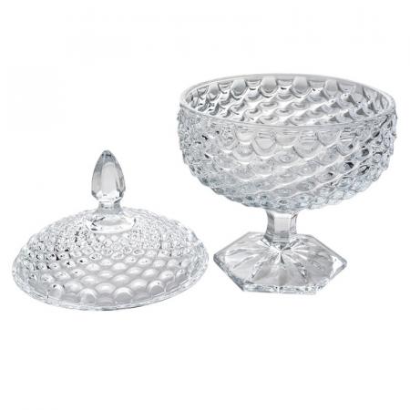 Clayre & Eef Glastopf Ø 16x25 cm Transparant Glas Topf mit Deckel