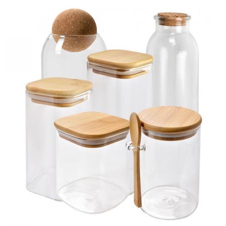 Clayre & Eef Vorratsglas 8x8x10 cm Transparant Glas Vorratsdose