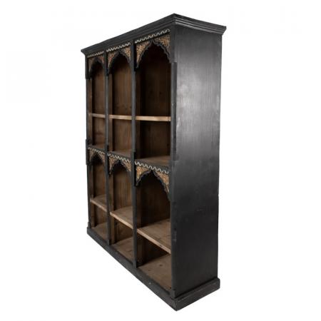 Clayre & Eef Bücherschrank 152x40x193 cm Schwarz Holz Fächerregal