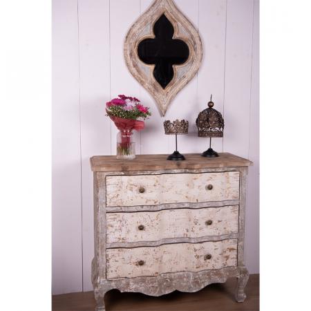 Clayre & Eef Sideboard 95x38x90 cm Beige Grau Holz Schubladenschrank