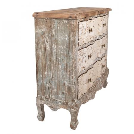 Clayre & Eef Sideboard 95x38x90 cm Beige Grau Holz Schubladenschrank