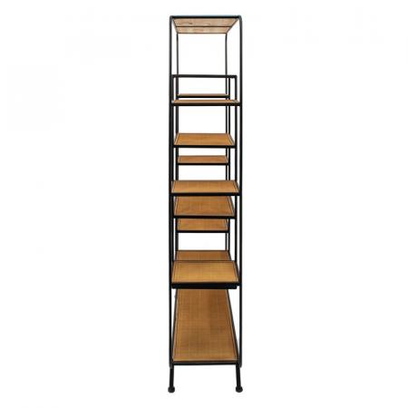 Clayre & Eef Wandregal 80x32x169 cm Braun Schwarz Holz Eisen Wandständer