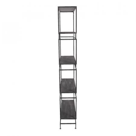Clayre & Eef Wandregal 61x23x160 cm Schwarz Metall Wandregal