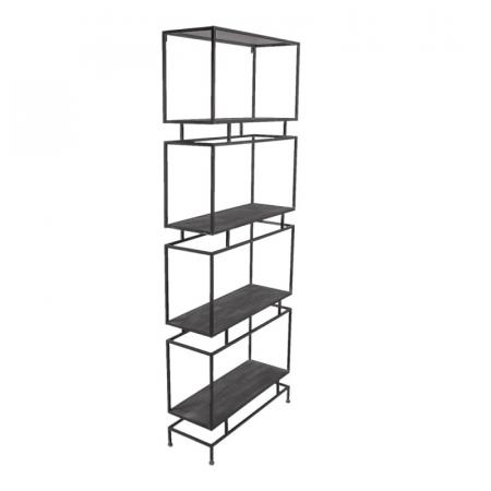 Clayre & Eef Wandregal 61x23x160 cm Schwarz Metall Wandregal