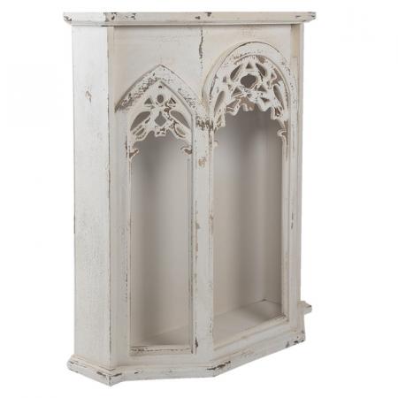 Clayre & Eef Wandregal 76x26x82 cm Weiß Holz Aufbewahrungsschrank