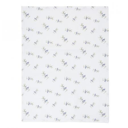 Clayre & Eef Geschirrtuch 50x70 cm Weiß Baumwolle Oliven