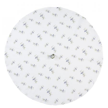 Clayre & Eef Geschirrtuch Ø 80 cm Weiß Baumwolle Oliven Rund