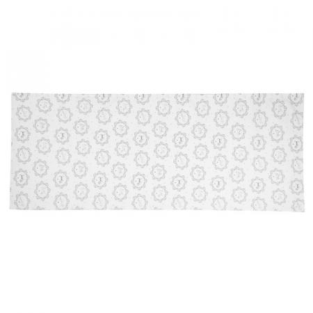 Clayre & Eef Tischläufer 50x140 cm Weiß Grau Baumwolle Hund Rechteck Tischdecke