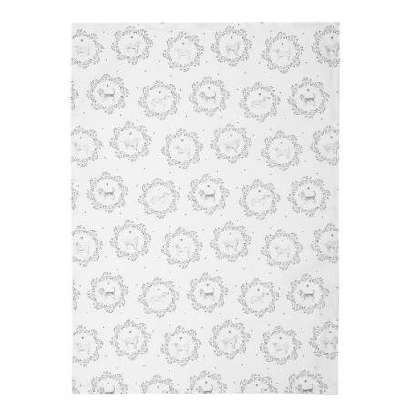 Clayre & Eef Geschirrtuch 50x70 cm Weiß Grau Baumwolle Hund Küchentuch