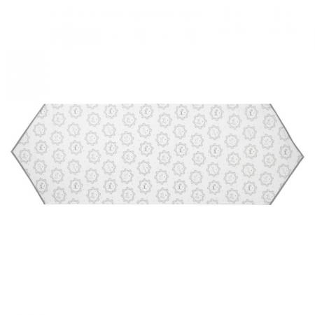 Clayre & Eef Tischläufer 50x160 cm Weiß Grau Baumwolle Hund Rechteck Tischdecke