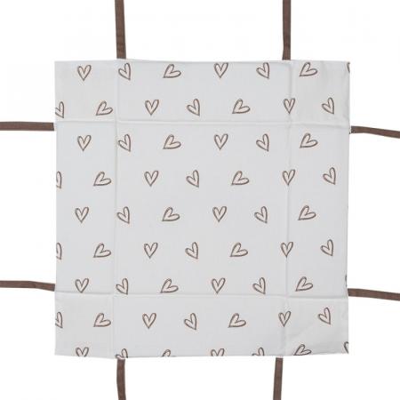 Clayre & Eef Brotkorb 35x35x8 cm Weiß Braun Baumwolle Kaninchen Quadrat