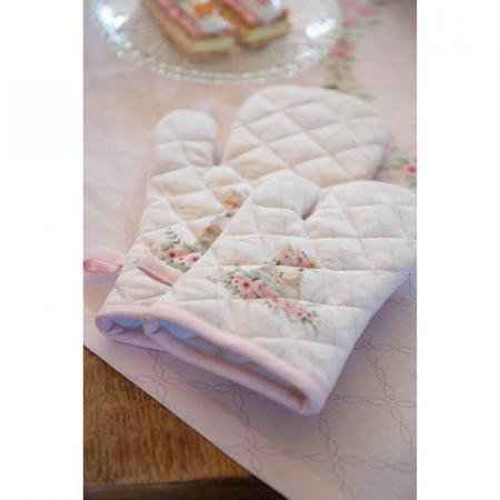 Clayre & Eef Brotkorb 35x35x8 cm Rosa Baumwolle Kaninchen Quadrat