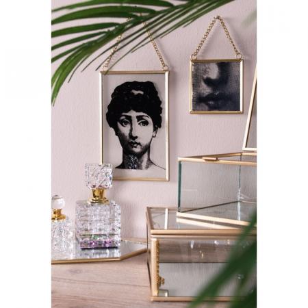 Clayre & Eef Parfumflasche 3x3x7 cm Glas Quadrat Dekoration Fläschchen