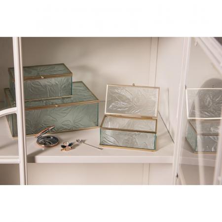 Clayre & Eef Schmuckkästchen 17x10x7 cm Glas Rechteck Schmuckschatulle