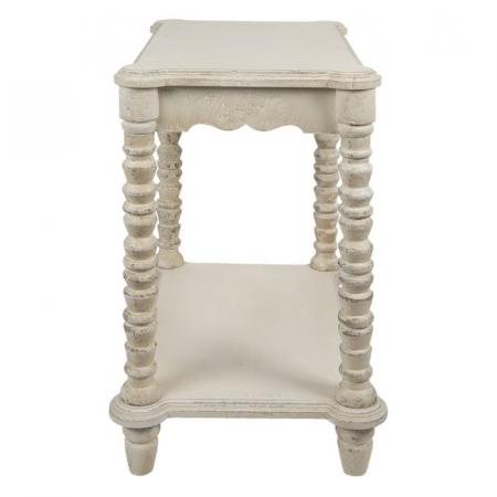 Clayre & Eef Beistelltisch 60x40x70 cm Weiß Holz Rechteck