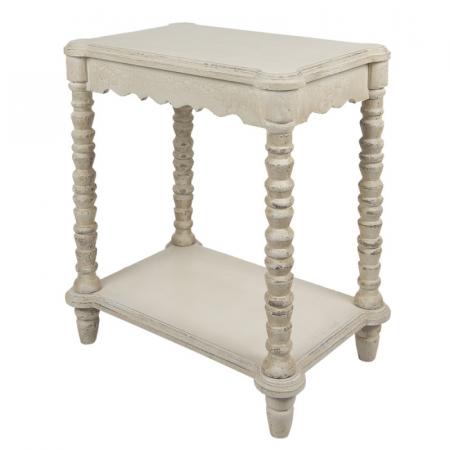 Clayre & Eef Beistelltisch 60x40x70 cm Weiß Holz Rechteck
