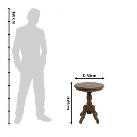 Clayre & Eef Beistelltisch Ø 50x65 cm Braun Holz Rund