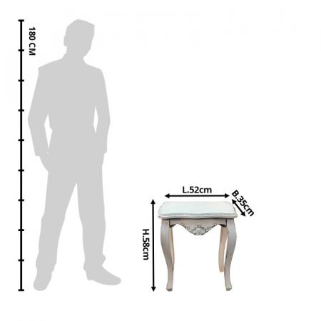 Clayre & Eef Beistelltisch 52x35x58 cm Weiß Holz Kunststoff