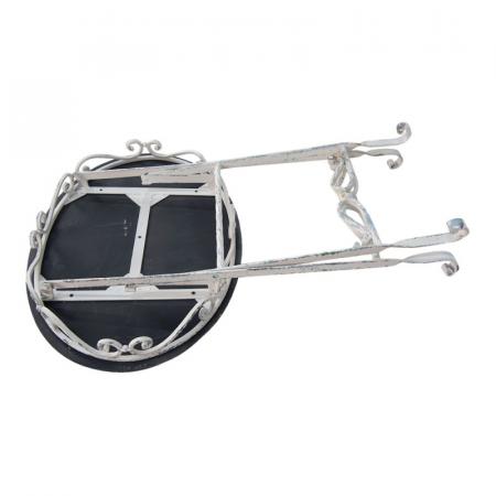 Clayre & Eef Beistelltisch Ø 52x65 cm Weiß Eisen Holz Oval