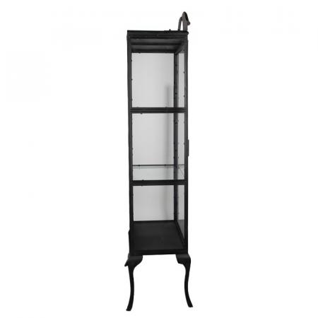 Clayre & Eef Vitrinenschrank 68x43x181 cm Schwarz Eisen Glas Bücherschrank