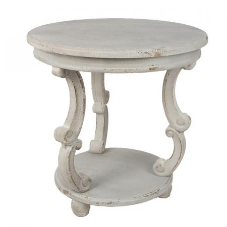 Clayre & Eef Beistelltisch Ø 66x64 cm Grau Holz Rund Pflanztisch